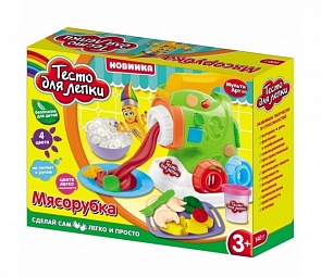 Набор теста для лепки 4 цветов – Мясорубка с аксессуарами (MultiArt, B1698739-PD (24))